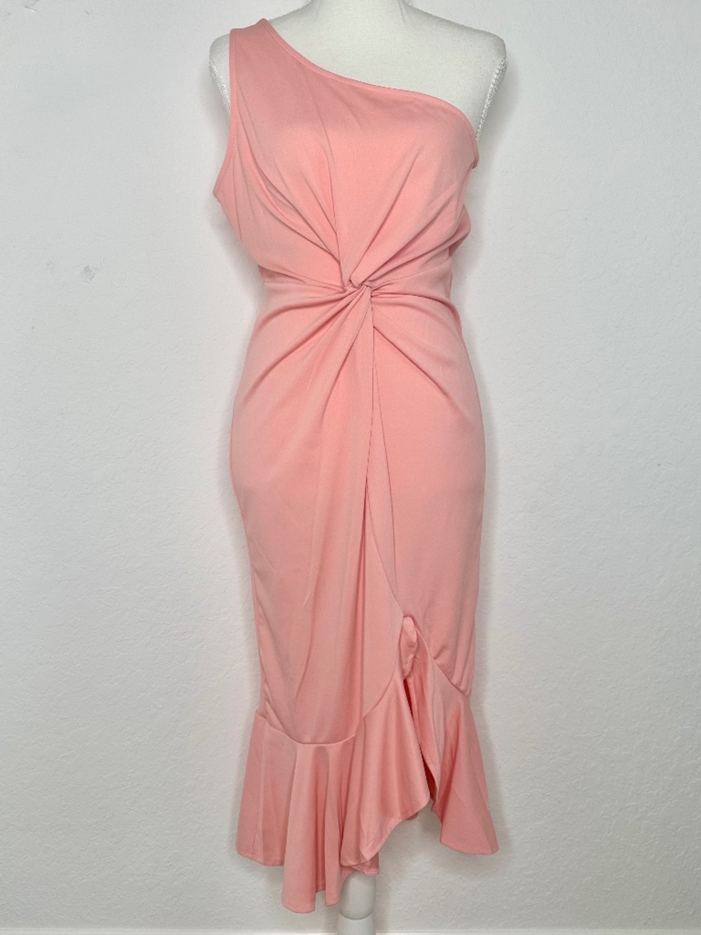 CHICME One-Shoulder Twist-Front Midi Dress, Size L - Picture 2 of 13